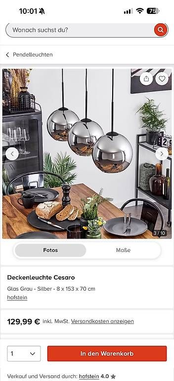 Kronleuchter & Deckenlampen: Haenge LAMPE SILBER – Gebraucht aus Cham von VStore