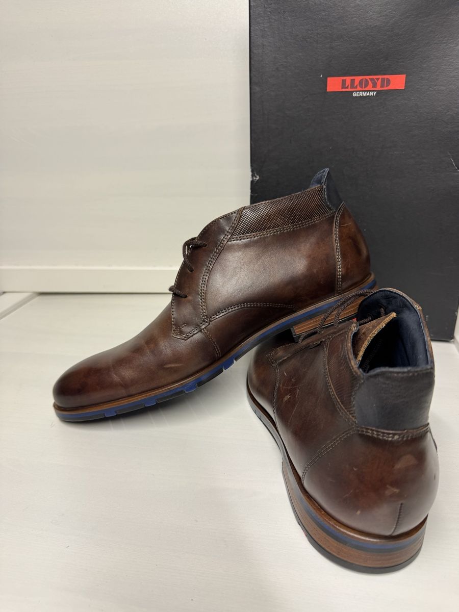 Lloyd Scarpe da uomo: Lloyd Varell, taille 42.5, bottines en cuir marron – Nuovo e nell'imballaggio originale da Brügg BE venduto da Goob 3