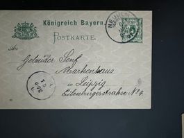 Postkarte Königreich Bayern 1901  Leipzig(V832)