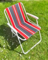 80er Vintage Campingstuhl, Klappstuhl mit Armlehnen