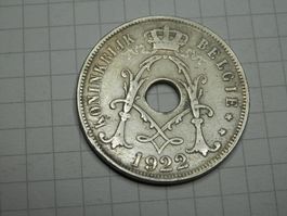 Belgien 25 Centime, 1922 Legende in niederländisch - "KONINK
