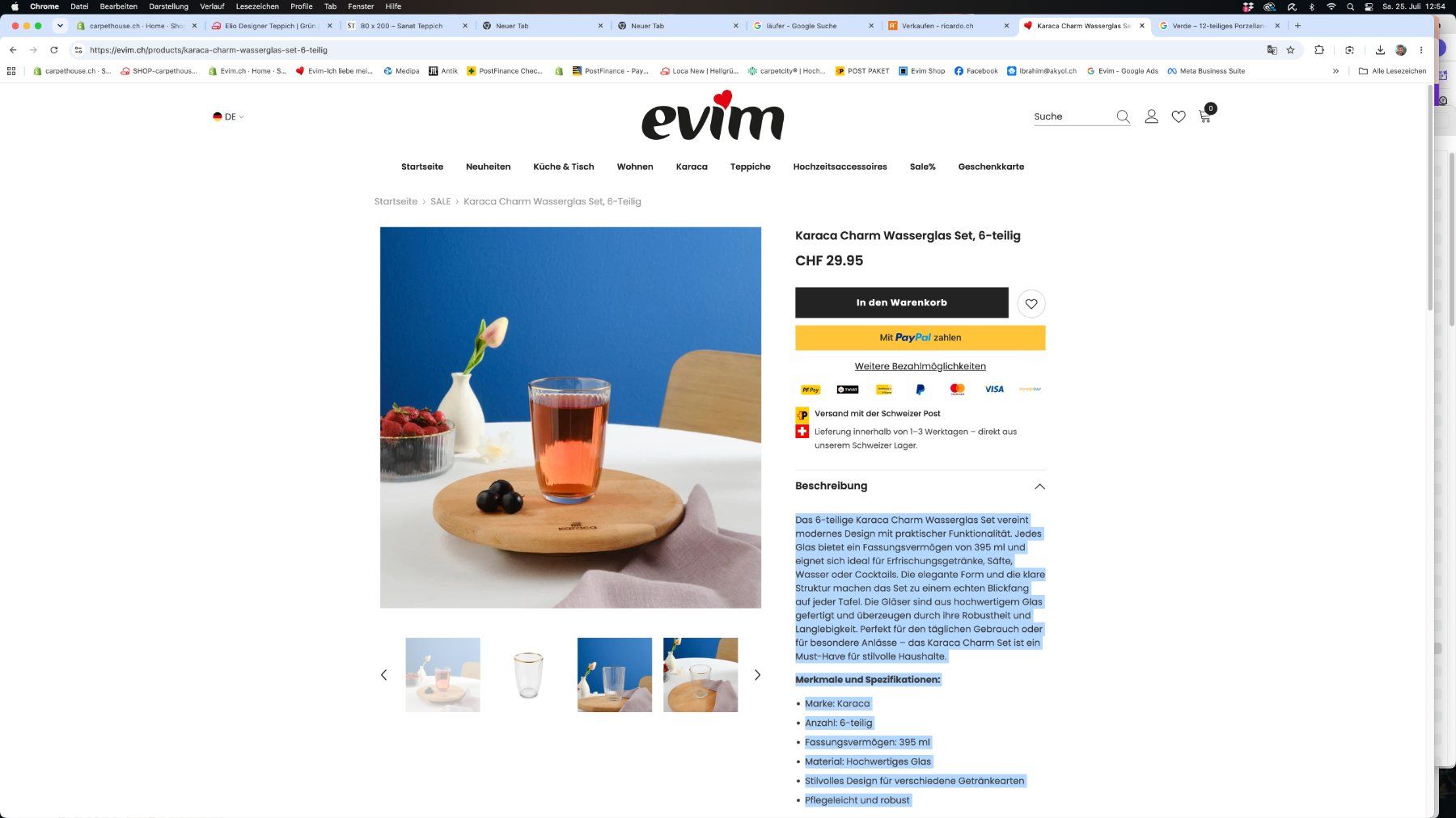 Gläser: Charm Wasserglas Set, 6-teilig – Neu und originalverpackt aus Reinach AG von evimshop 1