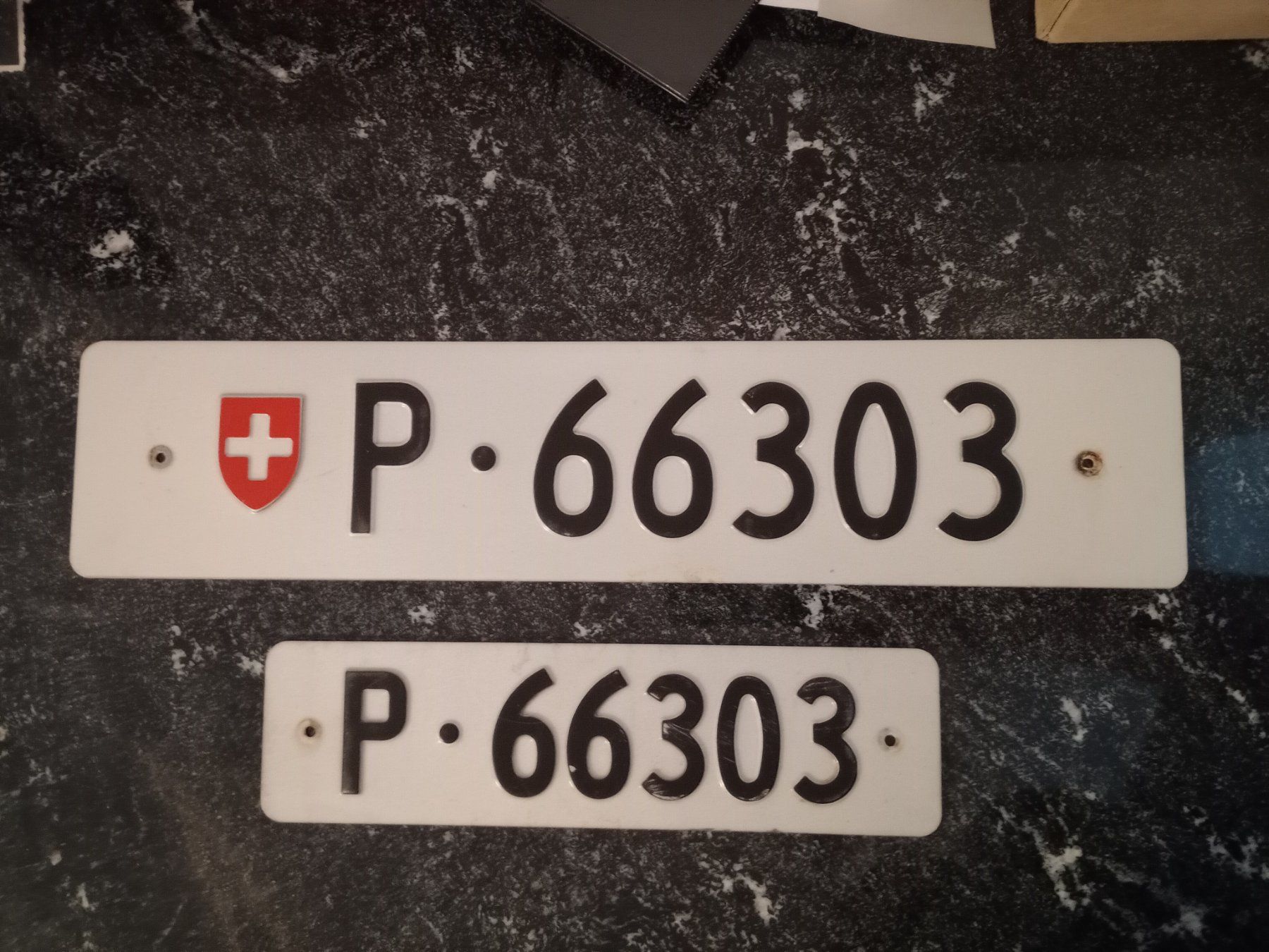 Schilder: 2x Nummernschild PTT Post 66303 ausrangiert – Gebraucht aus Küttigen von Melisch1000