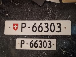 2x Nummernschild PTT Post 66303 ausrangiert