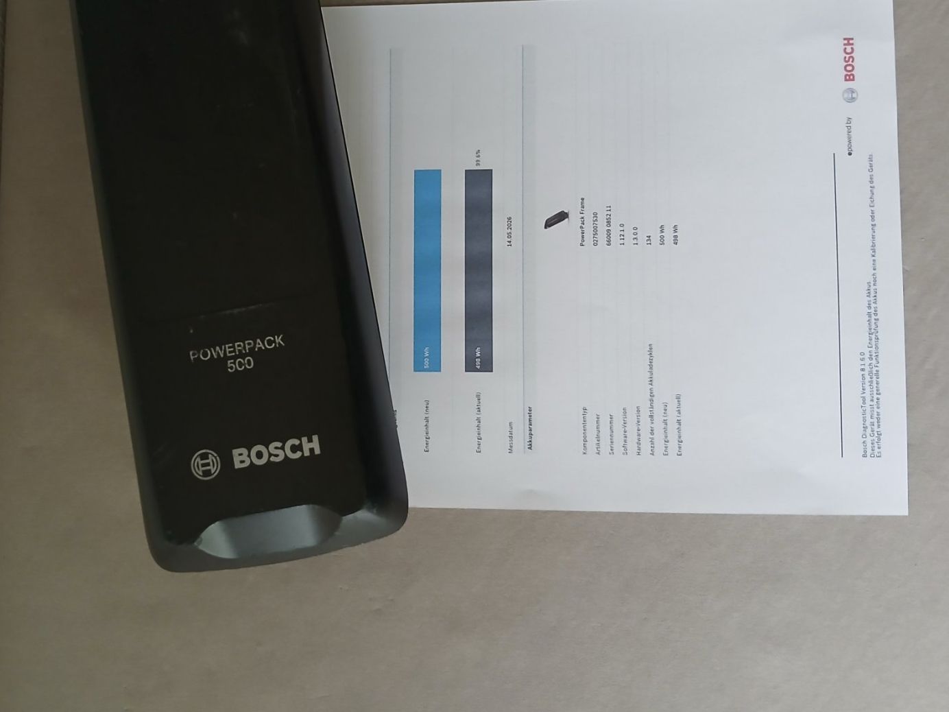 Bosch Batterie: Powerpack 500 Akku - 498Wh 99.6% mit Bosch Messbericht – Usato da Winterthur venduto da .-thx-. 2