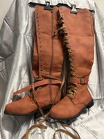 Schnürboots Stiefel Braun mit Reißverschluss NEU Gr 36