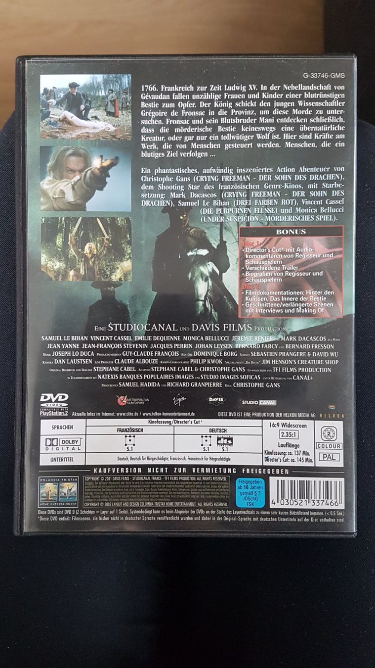 Alle DVDs: DVD "Pakt der Wölfe" von Christophe Gans – Gebraucht aus Buttisholz von Simone_n 1