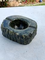 Aschenbecher Stein naturgrün Unikat guter Zustand 