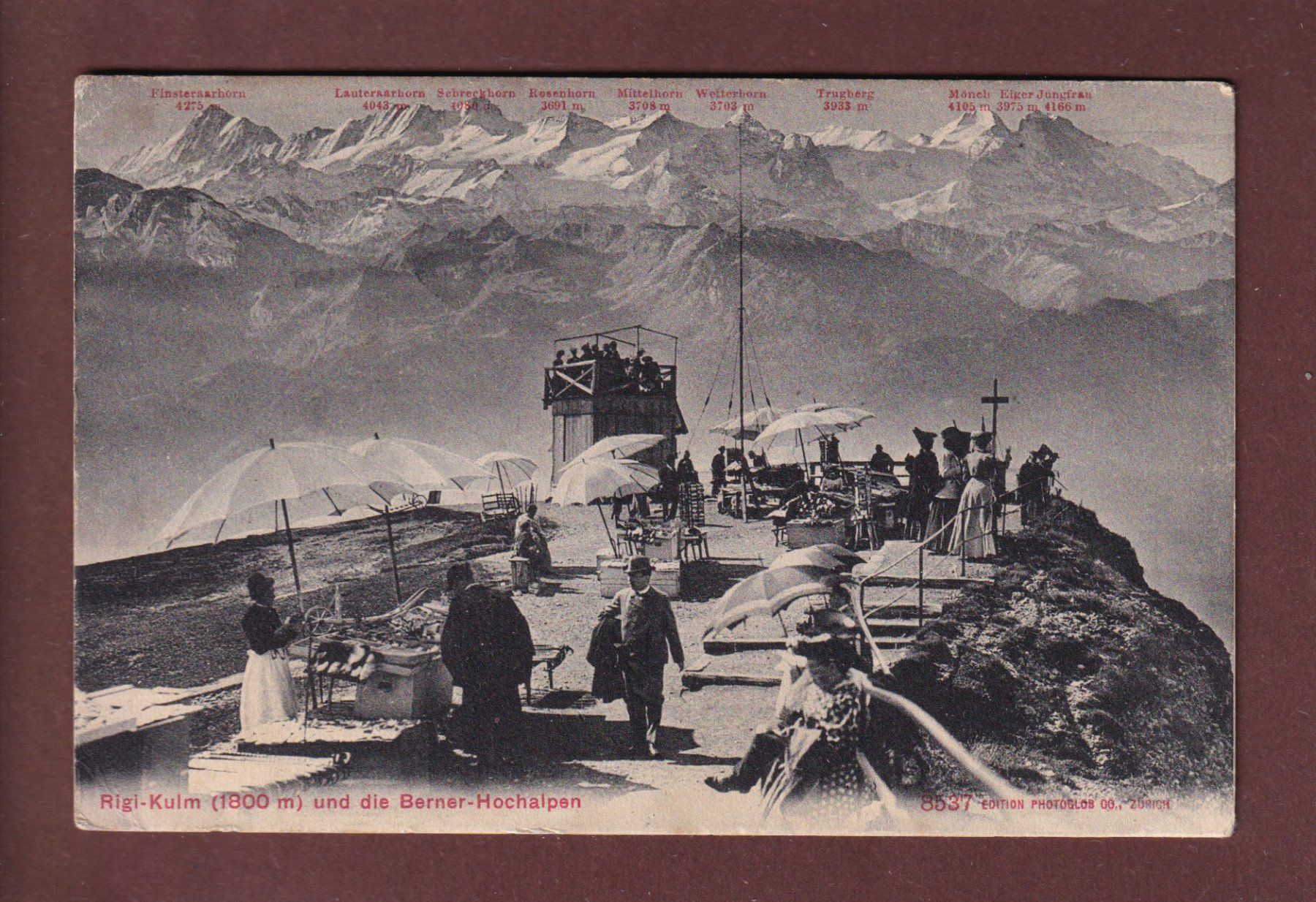Cartoline postali: RIGI-KULM - Leute - 1907 – Usato da Pully venduto da nicecards
