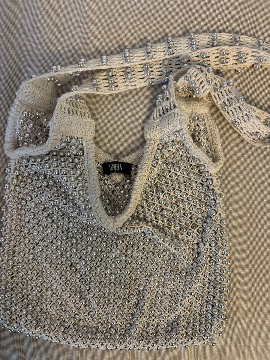 Zara Borse da donna: Zara Beaded shoulder bag beige-silver – Usato da Nyon venduto da My_wardrobe 2