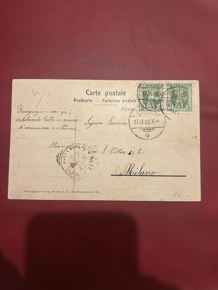 Cartoline postali: Faido Piazza 1908 – Usato da Breganzona venduto da Milesbo 1