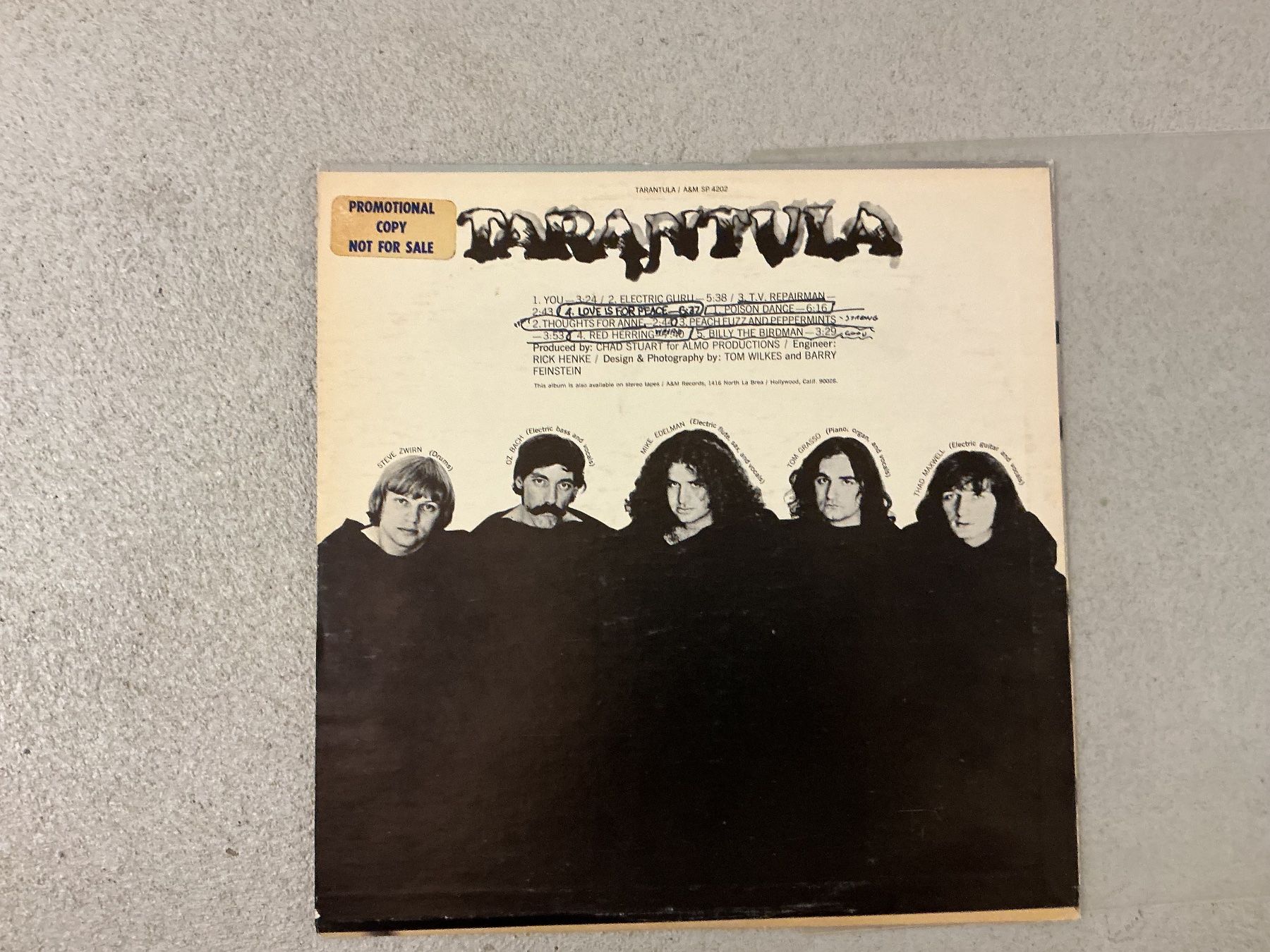 Dischi in vinile: Tarantula LP -  Promo Copy - VG+ – Usato da Winterthur venduto da Tumko-Vinyl 1