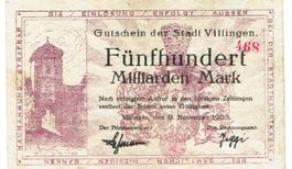 Villingen 500 Mrd.Mark SN rot 09.11.1923 SS+-SS++