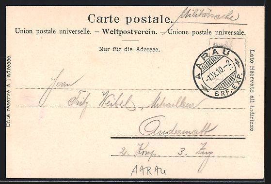 Cartoline postali: Aarau, Denkmal Landamman Augustin Keller – Usato da Berlin venduto da bartko-reher 1