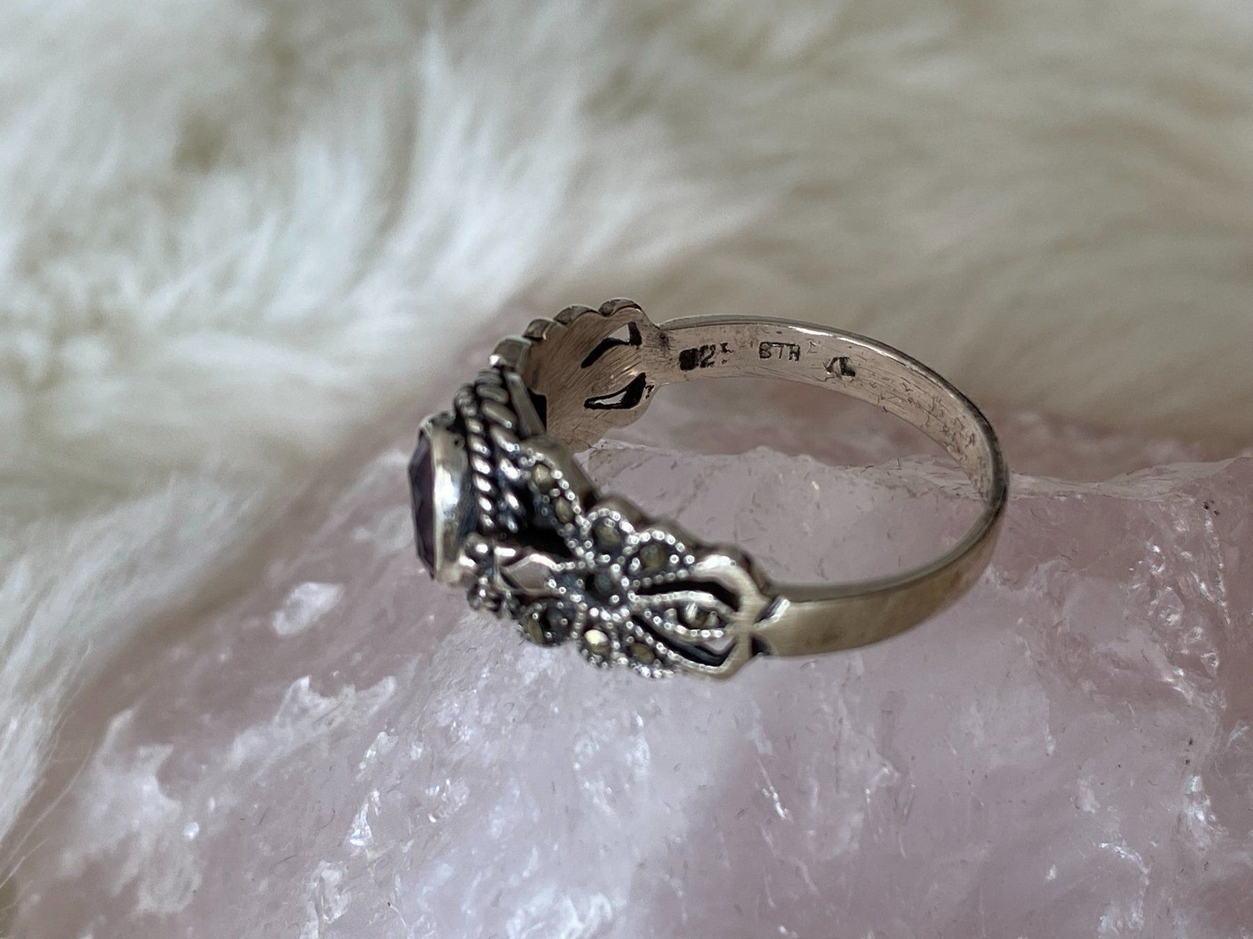 Anelli: Ring Silber 925 mit lila Stein – Usato da Istighofen venduto da Ringparadies 1
