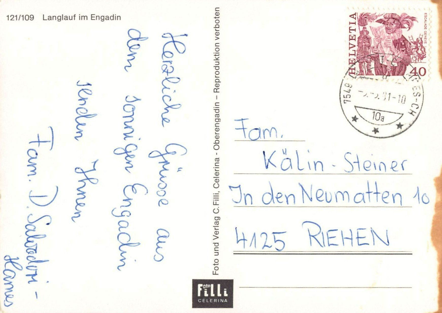 Cartes postales: Gruss aus dem Bündnerland: ENGADIN SKIMARATHON – D'occasion à Winterthur par SchatzchischtliWinti 1