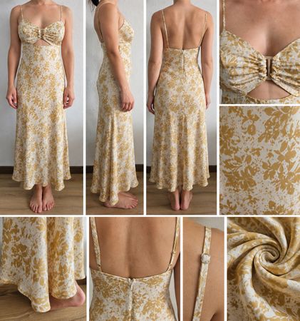 Sommerkleid Selfie Leslie gelb Blumenmuster Grösse S