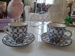 2x tasse à café et sous tasse 