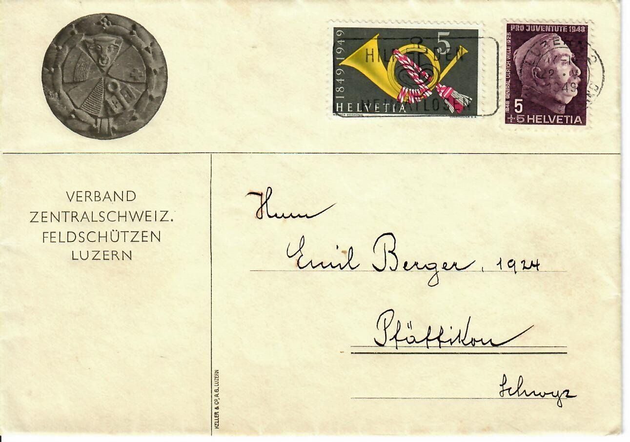 Tutti i francobolli: Brief, Feldschützen Luzern – Usato da Hochdorf venduto da Ziegel-16