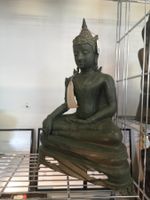 Antiker Bronze Buddha Ayutthaya Thailand Deko 19. Jhd 56cm