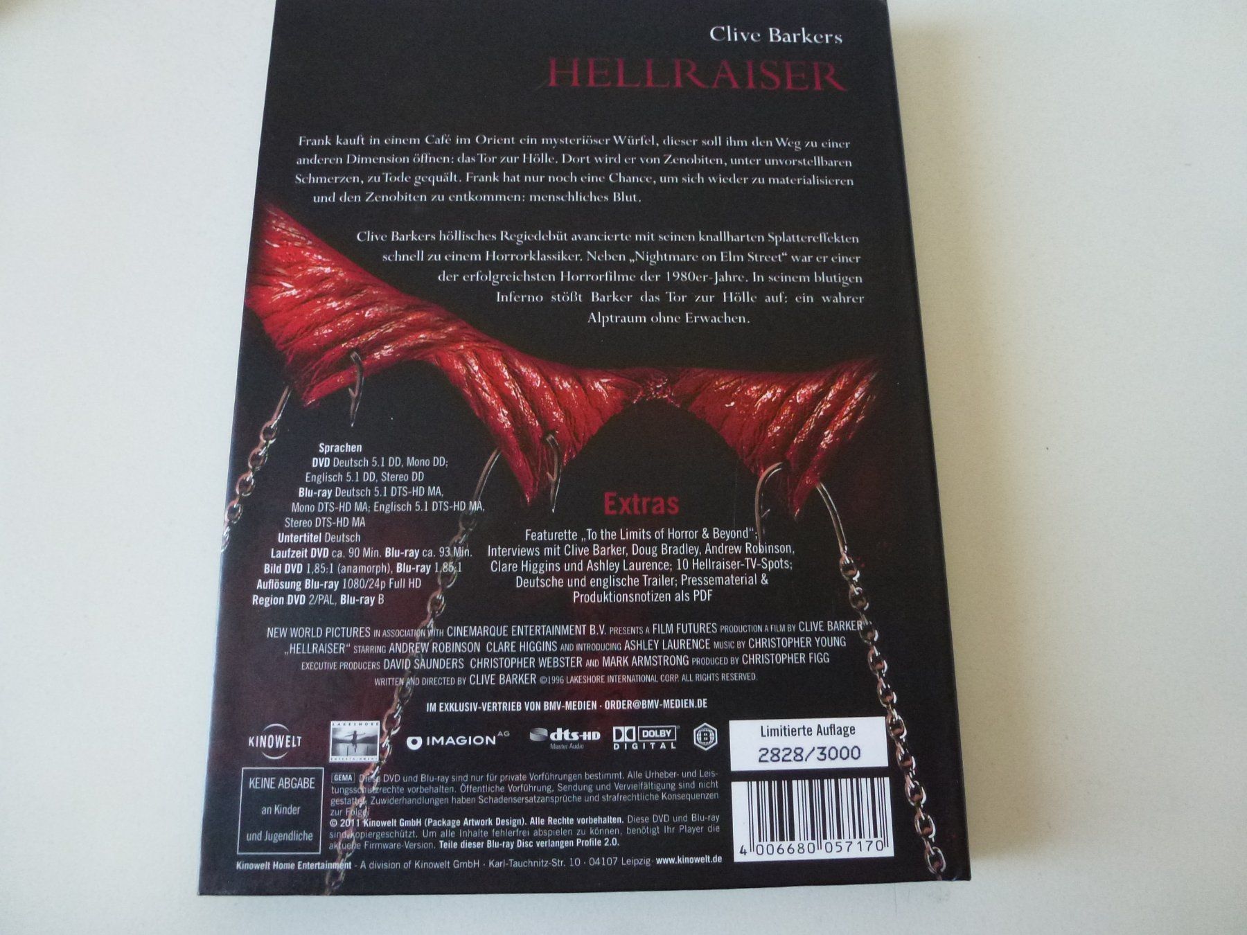 Tutti i DVDs: Hellraiser (1987) Black Edition, Lim Ed. Mediabook, Blu-Ray – Usato da Bern venduto da Frebo 3