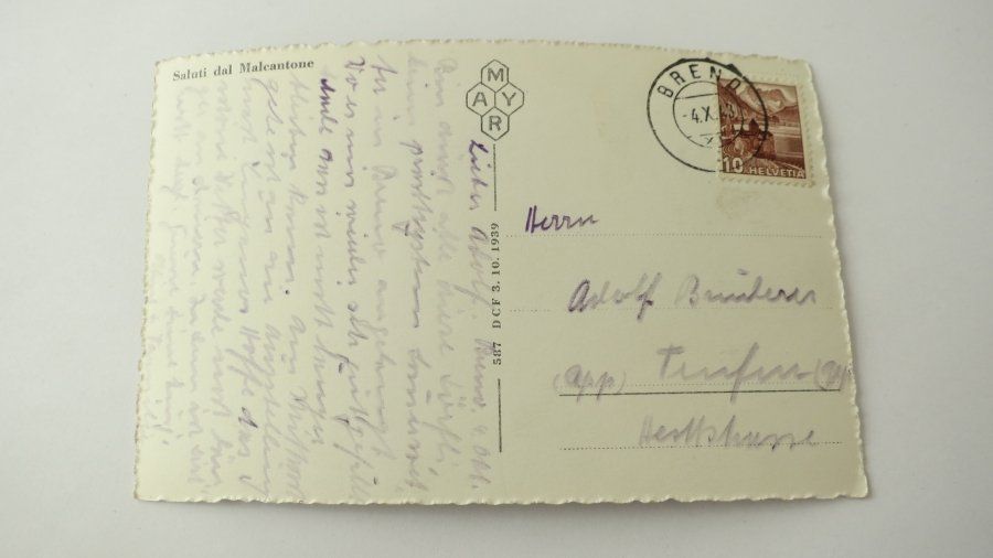 Cartoline postali: Saluti dal Malcantone - 1943 – Usato da Jona venduto da centumprata 1
