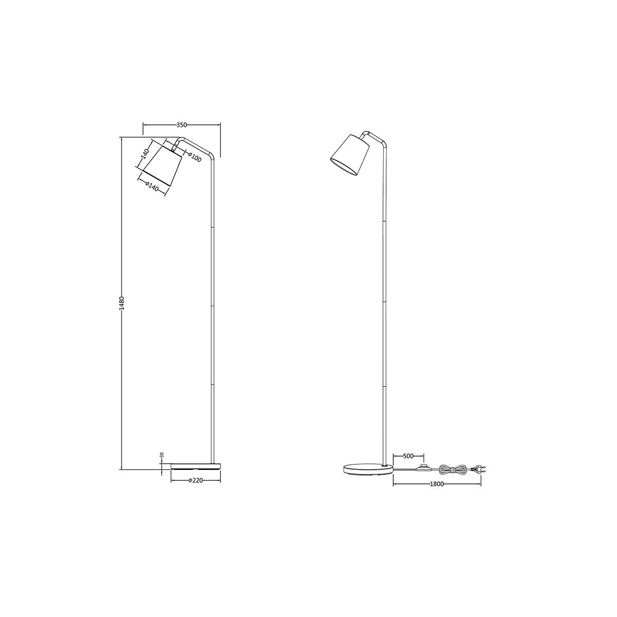Lampade: Stehleuchte, Metall, Stoff, 148 cm Höhe – Nuovo (secondo la descrizione) da Kreuzlingen venduto da Smart-Light 6