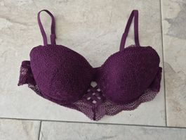 Damen BH Bordeaux Spitzen-Details  Grösse 75B