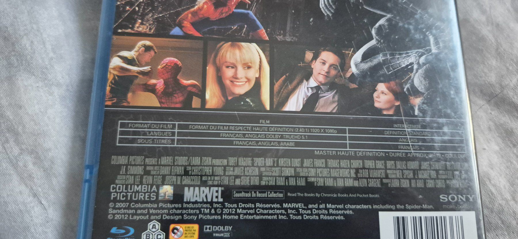 Tutti i DVDs: SPIDERMAN 3 BLURAY MARVEL FRANÇAIS ENGLISH 2007 COMICS – Usato da Grand-Lancy venduto da luc111 2