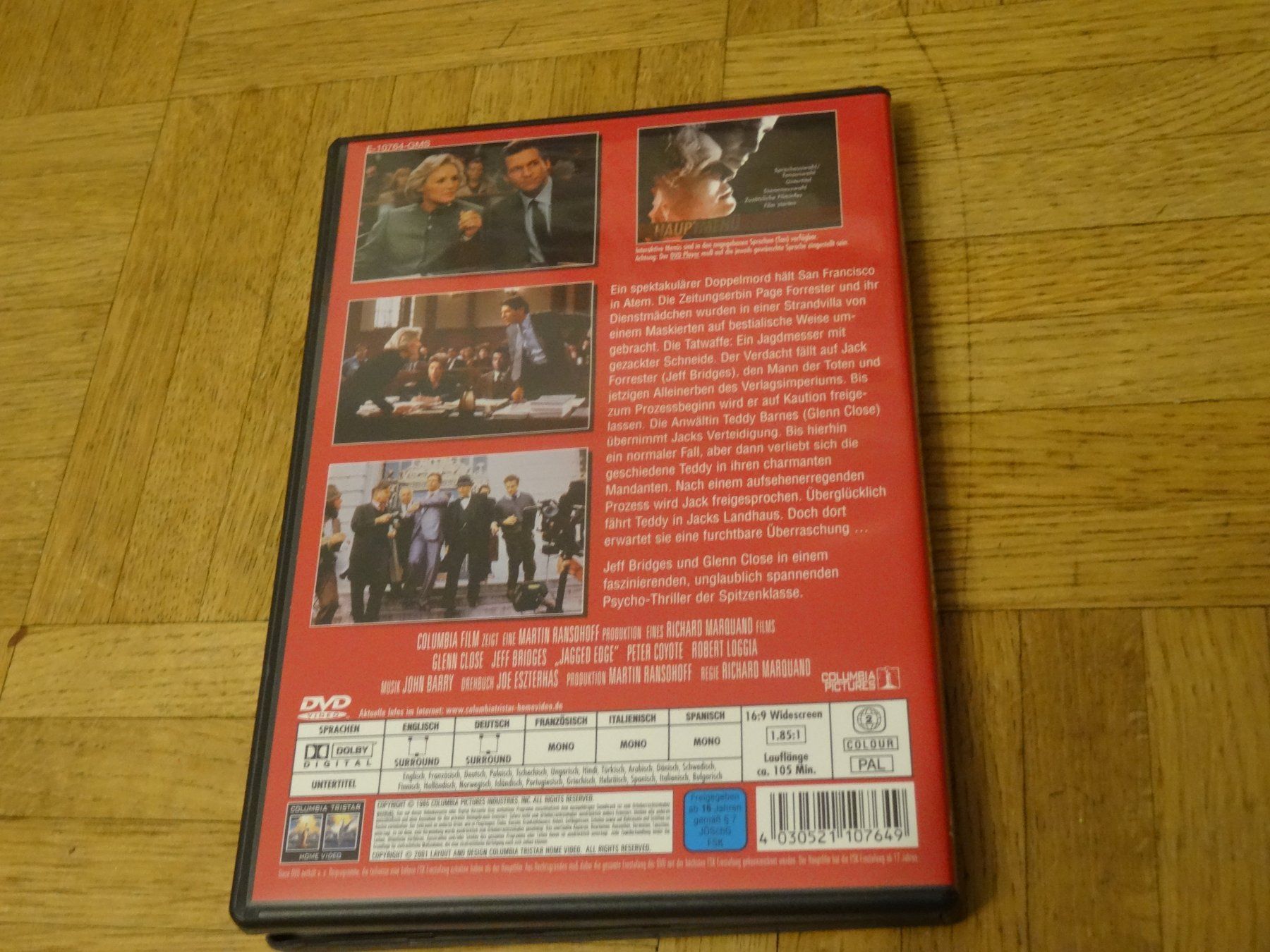 Tutti i DVDs: Das Messer - DVD mit Glenn Close & Jeff Bridges – Usato da Olten venduto da Disc-Verkauf 2