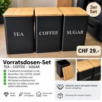 Vorratsdosen Set 3-teilig schwarz Bambus guter Zustand