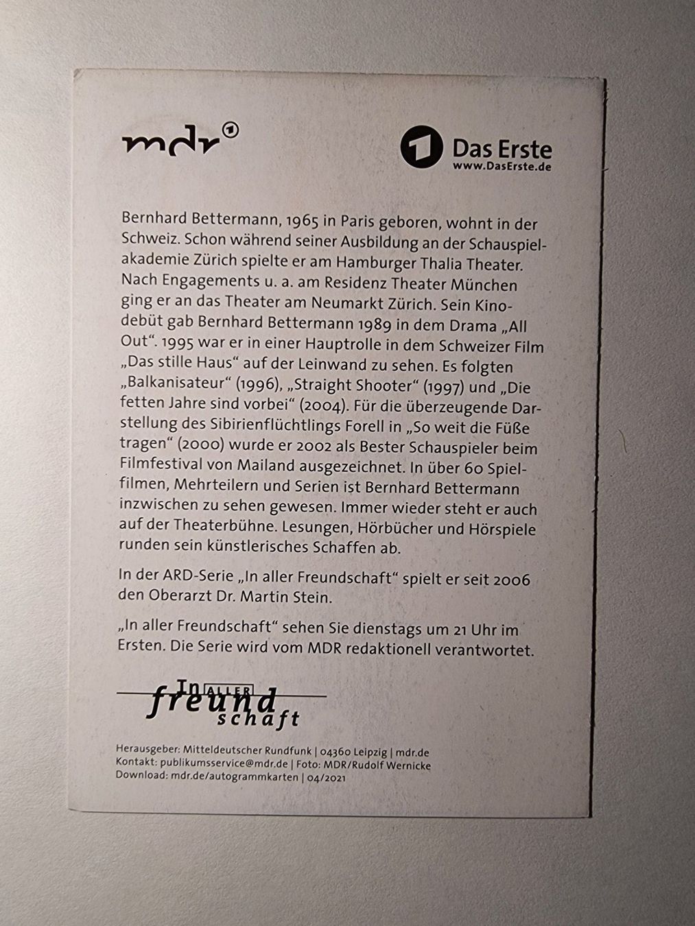 Autografi: Bernhard Bettermann Originalautogramm – Usato da Winterthur venduto da Christinakim 1