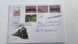 2007 125 Jahre Gotthardbahn mit Eisenbahnmarke Stabstempel