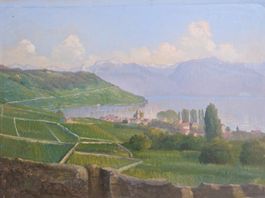 huile sur toile marouflé de Albert Ponci Cully