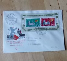 ++ Lausanner Block 1955 auf Brief