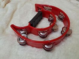 3x Rotes Glöckchen Tamburin - Tambourin à clochettes rouge