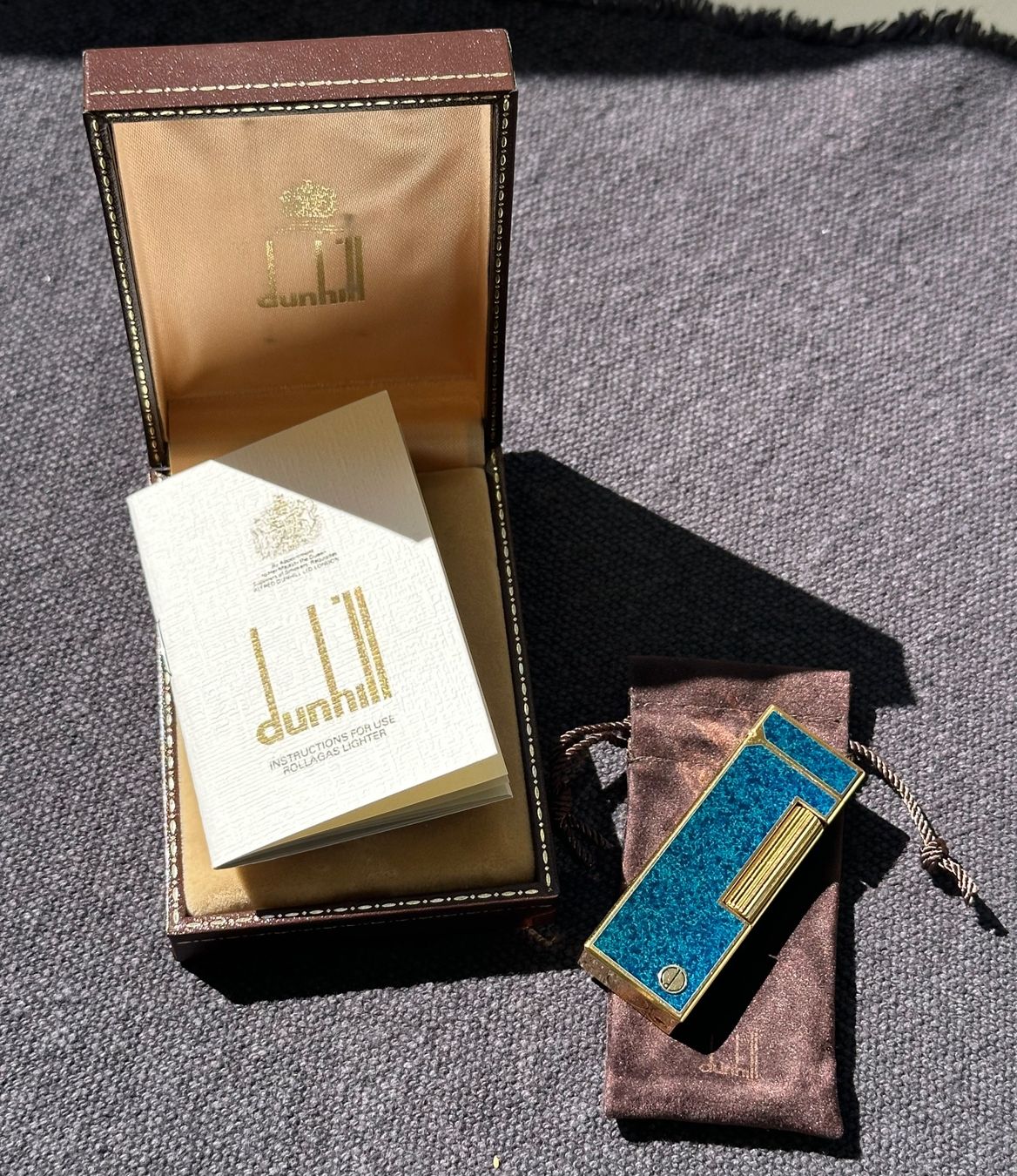 Dunhill Accendini: Dunhill Rollagas Blue Marble Gold-Plated, Pristine Condition – Nuovo (secondo la descrizione) da Zürich venduto da RatsTreasure 9