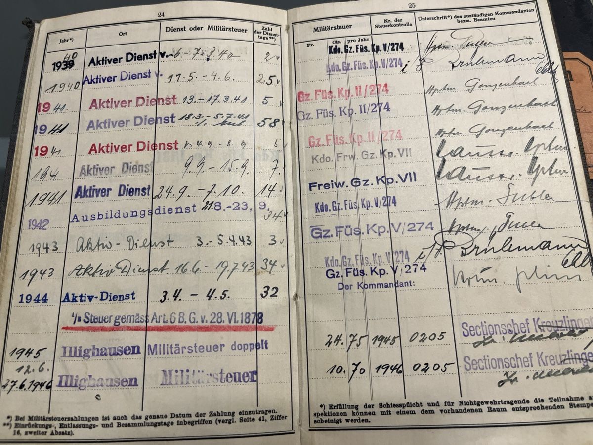 Libri: Dienst-und Schiessbüchlein- Einträge ab 1922 – Usato da Romanshorn venduto da Apfelschuss 2