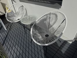Bistro set white Acapulco style