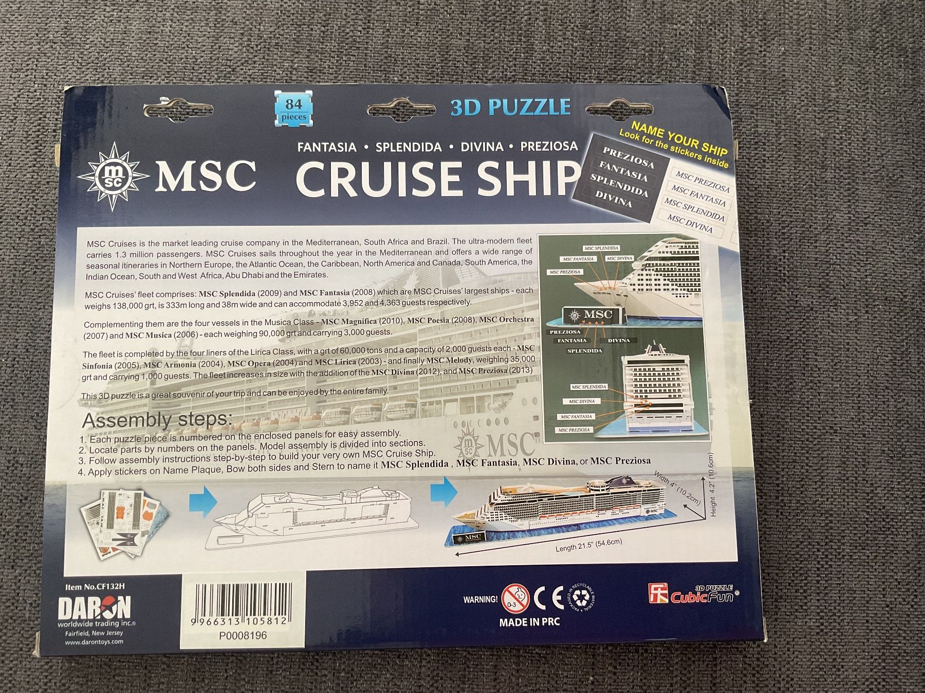 Puzzle: MSC 3D Puzzle – Nuovo e nell'imballaggio originale da Jona venduto da Petra2607 1