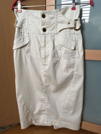 Jupe crayon Guess taille haute blanc crème 26