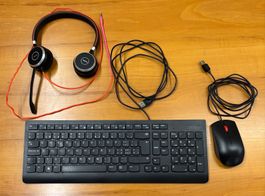 Lenovo Tastatur + Maus & Jabara Headset SET | TOP ZUSTAND