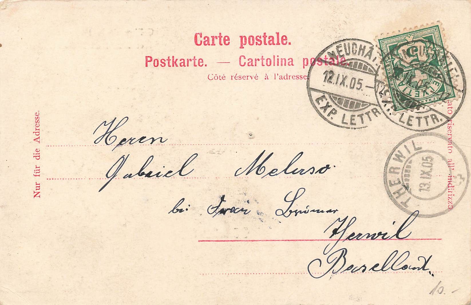 Cartoline postali: Neuchatel – Usato da Biasca venduto da Blenio71 1