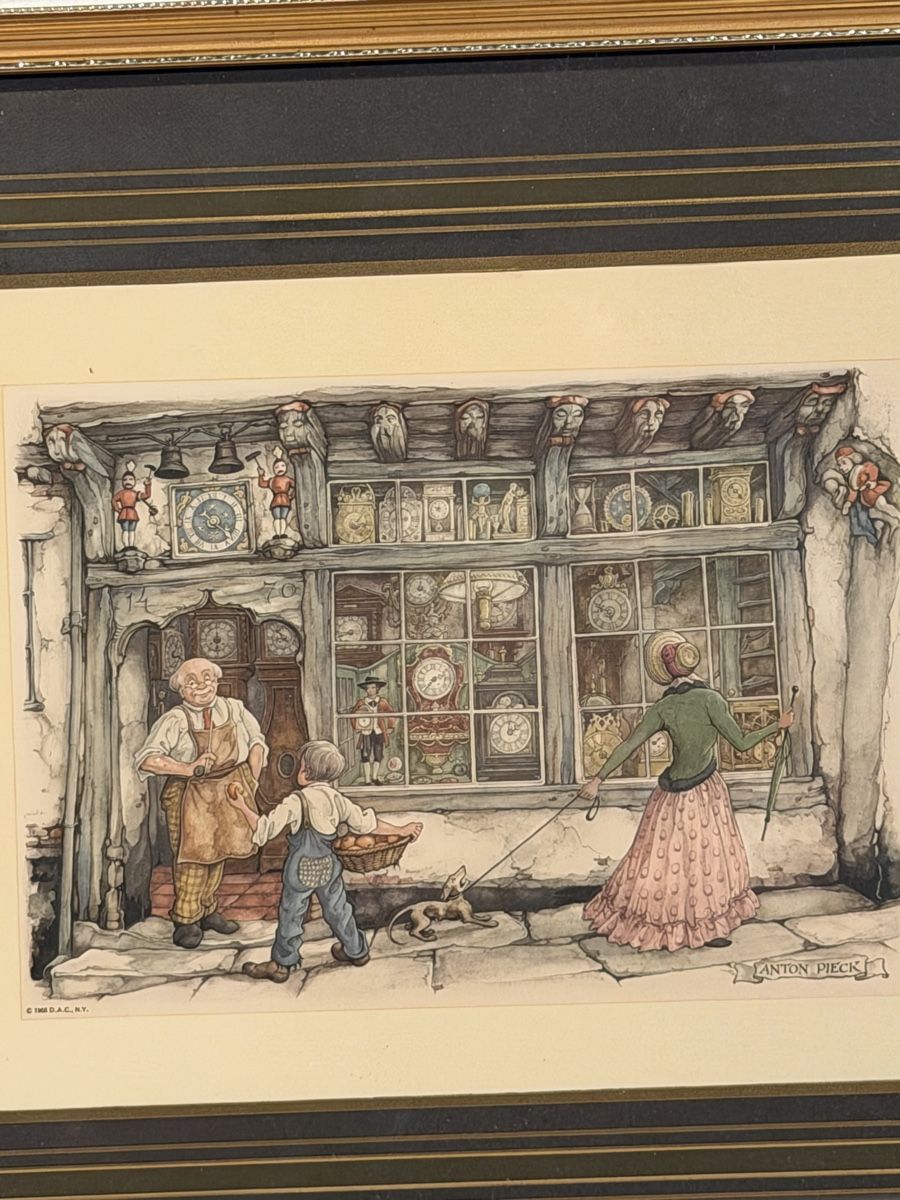 Incisioni: Anton Pieck Print - Whimsical Clock Shop Scene, Framed – Usato da Lausanne venduto da vas_cdb2 2