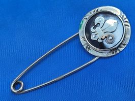 Vintage Schal Brosche, Kilt Edelstein Inlay ALPACA Mexico