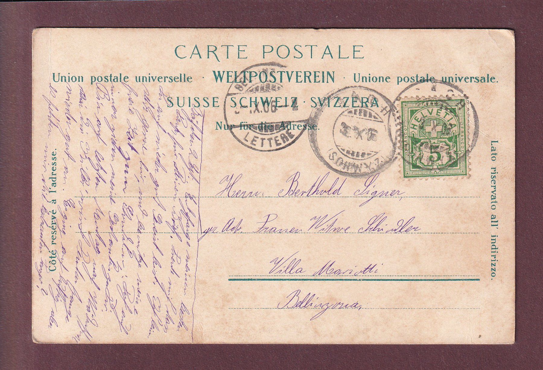Cartoline postali: ZÜRICHSEE - Segelschiff - Mondschein - 1906 – Usato da Pully venduto da nicecards 1