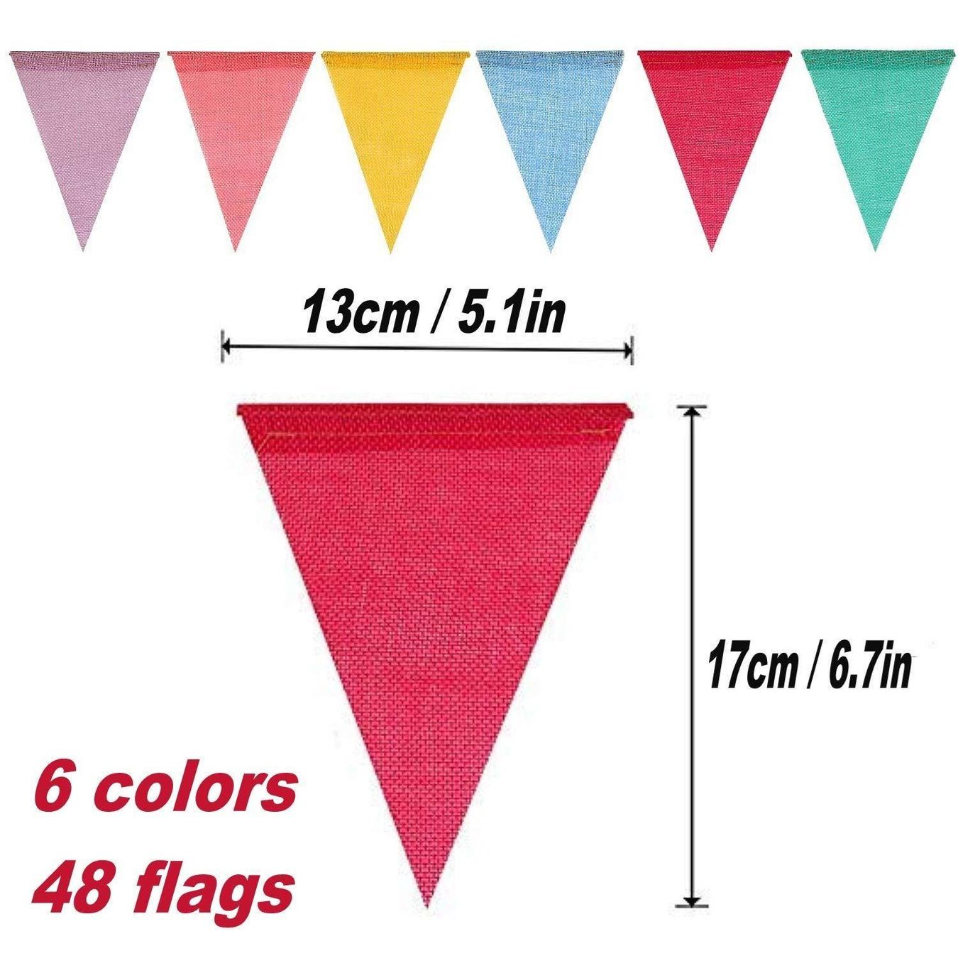 Bandiere: Banner mit 48pcs Dreieck Flaggen Deko – Nuovo (secondo la descrizione) da Thun venduto da onlino 3