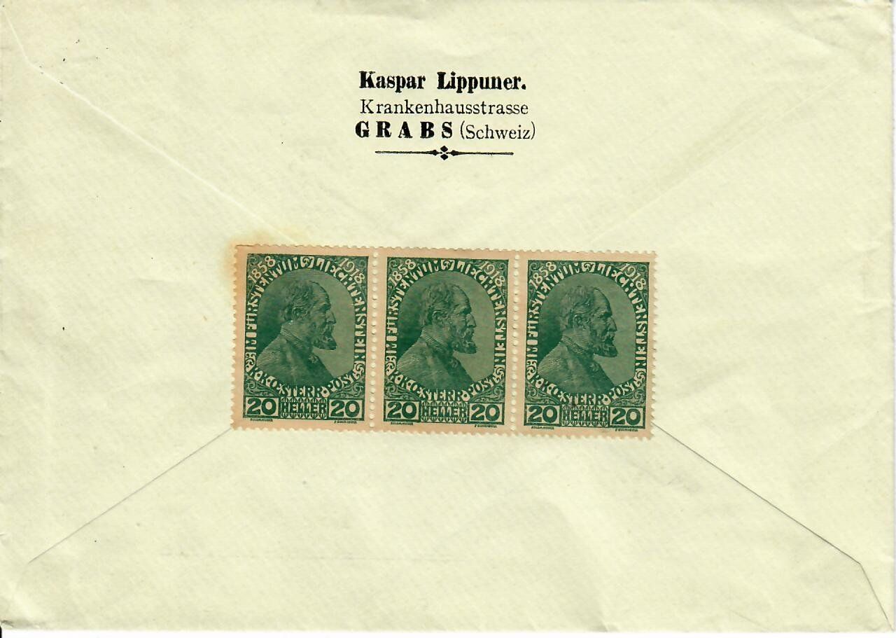 Tutti i francobolli: Brief, Buchs SG 1935 - siehe Rückseite – Usato da Hochdorf venduto da Ziegel-16 1