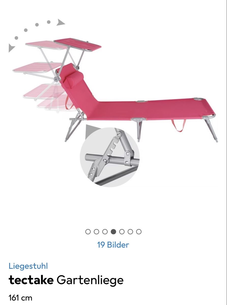 Chaises longues: Liegestuhl Tectake - rosa - 161 cm – D'occasion à Trimbach par sheshe27 7