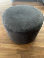 Runder Polsterhocker, Sitzhocker, Fusshocker schwarz